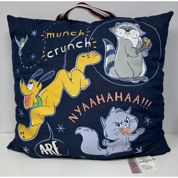 Disney Parks Critter Choas Travel Pillow Cushion Meeko Flit Pluto 26 X 24.5" - Picture 1 of 8